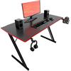 FRANKYSTAR Spector - Scrivania da Gaming Angolare 120x60x76 cm con LED Porta Bicchiere Gancio Cuffie per Computer in MDF e Metallo Nero
