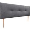 DHOME Testiera imbottita in Similpelle o Tessuto AQUALINE CON GAMBE testate letto letto (tessuto grigio cenere, 160 x 105 cm Letti 150/160 cm)
