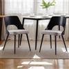 chairus Set di 2 Sedie da Pranzo in Tessuto Sedia Cucina con Schienale in Legno Poltroncina Moderna con Gambe in Metallo per Sala da Pranzo/Ristorante/Soggiorno, Grigio