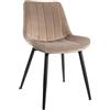 MONTEMAGGI Sedia in Velluto con Gambe in Metallo Nere 51.5X58X82 cm Beige