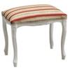 Vicentini arreda POUF PARIS IN LEGNO SHABBY CHIC BIANCO IMBOTTITO RIVESTITO STOFFE ASSORTITE (LISERE ROSSO)