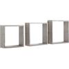 MODULARREDO | INCUBO SLIM Set di 3 Mensole da Muro, Cubi Arredo, Mensole Cubo, Cubi da Parete, 30x30x10cm 27x27x10cm e 24x24x10cm, Rovere Grigio Nuovo - Made in Italy