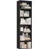 FirFurd Libreria Scaffale con Vani Aperti,Porta CD e Libri 48x190cm, Nero