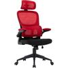 TRISENS Sedia da ufficio flessibile in moderno effetto rete, ergonomica, con supporto per collo e lordosi, con schienale in rete traspirante e funzione basculante, colore: nero/rosso