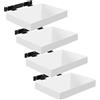 WOLTU Mensola da Muro, Set di 4, Scaffale Sospeso da Parete Libreria Piccola per Soggiorno Cameretta Porta CD DVD, Pannello MDF 25x22,9x3,8cm, Bianco, RG9488ws-4