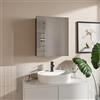 HAJDUK FURNITURE Armadietto da Bagno Nero Opaco 50x60 cm - Specchio da Parete - Mobile Bagno - Mobiletto Baño Salvaspazio 3 Ripiani - Pensili con Funzione Soft-Close
