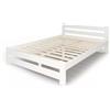 Sleepy shop 24 YOUR PERFECT MATTRESS Letto in legno massello bianco 100% LEGNO -120×200 cm con testiera alta - pino scandinavo, rete a doghe (12 doghe), schienale alto, moderno stile skandi/boho (160x200)