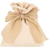 Generic Lotto di 12 Sacchetti portaconfetti in Cotone Vari Colori 10x12 cm BOMBONIERA Porta Confetti (Beige Chiaro con Fiocco)