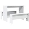 vidaXL Set Tavolo da Pranzo con Panche 3 pz Bianco in Truciolato, set tavolo da pranzo, set tavolo e panche, set sala da pranzo con panca