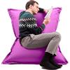 Avalon - Puff Poltrona Sacco Cuscino Grande Thin 220L Deluxe Sfoderabile, Pouf Sacco Sartoriale, Bean Bag in Tessuto Antistrappo/Impermeabile con Sacca Interna, Made in Italy (130x90cm-Viola)
