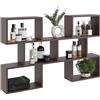KUBUTKU Mensola grande da parete con 6 scomparti, libreria 80 x 127 x 18 cm, mensola moderna per decorazione sospesa (Wengè)