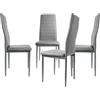TRISENS Sedie da pranzo 2/4/6/8 Set di sedie da cucina, soggiorno, in ecopelle, colore: grigio chiaro, set da 4 pezzi