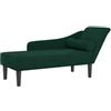 vidaXL Chaise Longue con Cuscini Verde Scuro in Velluto, divano letto, divano imbottito, seduta da soggiorno, dormeuse, seduta da salotto