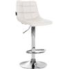 CLP Sgabello da bar Jerry in finta pelle I Sgabello da bar regolabile in altezza I Sedia girevole a 360° con schienale per cucina e bistrot, Colore:bianco, Colore del telaio:cromo