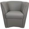 Totò Piccinni Poltrona POZZETTO Imbottita Artigianale in Ecopelle Design Made in Italy (Grigio)