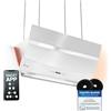 KKT KOLBE Cappa aspirante 90 cm | Cappa Isolotto Inclinata | acciaio inossidabile | vetro bianco | WiFi | auto spegnimento | Illuminazione LED RGBW | Operazione di tocco | HERMES-INSEL-908WM