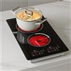 Argyolas Piastra da Cucina Elettrica a Due Fuochi a Infrarossi per Cucinare, Piano Cottura da 3500W Domino da Inserire, Stufa a Due Elementi Riscaldanti, Cucina Incorporata a 230V