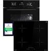 KKT KOLBE Set cottura autosufficiente | 60 cm forno da incasso BO8005FB | piano cottura a induzione IH85900RL | griglia | aria calda | timer automatico | 2 vetri di protezione termica | sicurezza