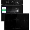 KKT KOLBE Set forno e piano induzione | Forno incasso 60 cm BO8005FB grill aria calda | Piano induzione 77 cm IH87705FZ 5 zone 2 flex booster | Timer vetro protettivo blocco bambini | SET8005FBIH77FZ