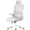 SONGMICS Sedia Ergonomica da Ufficio, Sedia Computer, Tessuto Rete a Doppio Strato, Braccioli Sollevabili, Supporto Lombare Adattabile, Poggiatesta Regolabile, per Studio, Grigio Tortora OBN041G01