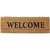 Relaxdays Zerbino Ingresso Casa, in Cocco, WELCOME, Base in PVC, HLP: 1,5 x 75 x 25 cm, Stretto, Benvenuto, Naturale