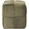 Home Deco Factory, HD0541, Pouf Intrecciato a Coste Verde, Design Moderno ed Elegante, Comfort ottimale, Versatile per Soggiorno o Camera da Letto, Dimensioni 36x38x36 cm, Colore Verde