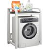 Nordivo Tamburo Lavastoviglie Ripiano Di Stoccaggio,Lavatrice Scaffale,Mobile Sopra Lavatrice Salvaspazio,Colonna Lavatrice Asciugatrice,Per Bagno, Lavanderia(White/grey)