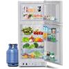 Techomey Frigo Congelatore Gas/220V, Frigo Congelatore Combinato 175L (129+46), Frigorifero a Gas con Congelatore, Silenziatore per Cottage, Garage, Cabanon, Chalet, Casa Mobile, Bianco