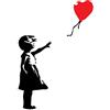 Decorsfuk.co - Adesivo decorativo da parete, Banksy "ragazza con pallone", graffiti adesivo in vinile, urban art, finestra, auto, computer portatile, Vinile, Extra Large - 52x36 cm
