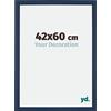 yd. Your Decoration - Cornice 42x60 cm - Blu Scuro Spazzato - Decorativa Parete in Legno con Vetro in acryl - Antiriflesso - 42x60 Cornice - Mura