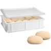 SICIGNANO CASALINGHI Sicignano Vaschetta Cassetta Service per Impasti 40×30x10h cm con Coperchio con Fondo e Pareti Chiuse, Capacità 10 litri, Impilabile, Bianco, Polietilene Alimentare Lavabile in Lavastoviglie