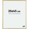 yd. Your Decoration - Cornice portafoto 35 x 45 cm, in plastica, con vetro acrilico, antiriflesso, 35 x 45 cm, colore: oro