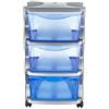 Bama 99004 Insieme Cassetti con Ruote, Argento, 36 x 40 x 62 cm