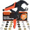 HAPDEN Pinza Per Bottoni Automatici A Pressione Include 40 Set Di Bottoni A Pressione Metallo Da 15 Mm Per Riparazione Di Coperture Di Barche, Tela, Cucito, Teloni (arancione) (Arancione1)