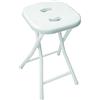 GEDY Sgabello bagno richiudibile, Misure e peso: 46,5X26X28 CM & 1,156 KG, Sgabello richiudibile in metallo e resine, Finitura bianca, Design R&S Gedy, 2 anni di garanzia