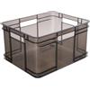 keeeper Scatola con Maniglie per il Trasporto, Euro-Box XL, 28 l, 43 x 35 x 24 cm, Bruno, Grigio Cristallo (trasparente)