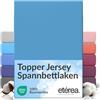 etérea Himmlische Qualität etérea Jersey Topper lenzuolo con angoli 200x200-200x220cm Azzurro Epaisseur 5-10 cm - 100% Cotone - Oekotex materasso Letto copripiumino - lenzuola 200x200cm - 200x220cm Blu