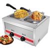 PGKTKCWH Friggitrice a Gas GPL Professionale, friggitrice Commerciale in Acciaio Inossidabile con cestelli e coperchi per friggitrice, per Cucina Domestica di ristoranti Commerciali, Doppio