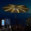 YUANYUYING Luci solari per ombrellone da esterno con telecomando, 104 luci a LED impermeabili, 8 modalità dimmerabili, per giardino, terrazza, cortile, piscina (Bianco caldo)