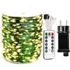 RESNICE Catena Luminosa 30m 300 LED per Esterni, Filo Verde, Bianco Caldo, Impermeabile con Telecomando, Luci Decorative Plug-in per Albero di Natale, Patio, Giardino, Cortile, Matrimonio