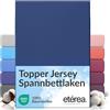 etérea Himmlische Qualität etérea Jersey Topper lenzuolo con angoli 200x200-200x220cm Marina Militare Epaisseur 5-10 cm - 100% Cotone - Oekotex materasso Letto copripiumino - lenzuola 200x200cm - 200x220cm Blu