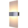 TRDEWR Lampada Da Parete Moderna E Minimalista, A LED For Interni, Cavo Rigido In Alluminio Acrilico, Del Corridoio Soggiorno Della Camera Letto Atmosfera Calda E Confortevole(Warm White (2700-3500K),Silver)