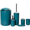 Icegrey Design Moderno 6 Pezzi Set Di Accessori Per Il Bagno Bottiglie Per Lozione, Portaspazzolino, Boccale Per Denti, Portasapone, Scopino Per WC, Pattumiera Verde Scuro