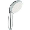 GROHE Vitalio Go 100 Manopola Doccino Doccia (1 getto, 100 mm, SpeedClean anticalcare, sistema di fissaggio universale), Cromo, 26189000