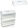 S.I.C Scatola Portaoggetti Trasparente Pieghevole,Scatole Immagazzinaggio Plastica,Organizer per Bagagliaio Auto,Armadi,Casa,Dispense,Ufficio 2*(42 * 28 * 21cm, Bianco)