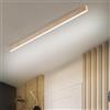 TZSMUM LED Alluminio Acrilico Plafoniera Moderna Lineare Lampada da Soffitto Tre Temperature Colore Plafoniere 3000K/4000K/6000K Decorazione Creativa Plafoniera Camera da Letto (Legno Chiaro Bianca,100cm)