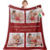 Easycosy Coperta Personalizzata con Foto, Plaid personalizzato con Foto in Flanella, Coperte Personalizzate, Idee Regalo 2026 per Donna, Consegna media entro cinque giorni(4foto-3)