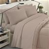 BANZAII TEXTILE INNOVATOR ONLINE Banzaii Completo Lenzuola Invernale Felpate in Flanella Anti-Pilling 100% Cotone, adatto anche ai materassi più alti, 4 pezzi, Matrimoniale Maxi Beige