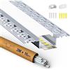 HOOLED 16 x LED Profilo per Cartongesso 2m - Profilo in Alluminio con Diffusore da Incasso - Canale per LED per illuminazione indiretta del soffitto, cartongesso, parete e soffitto
