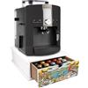 Lupia - Cassetto Porta Cialde Caffè e Porta Capsule 27x33x11 cm NAPOLI PULCINELLA, Contenitore Organizer per Caffè, Tè, Tisane e Zucchero, Angolo Bar in Legno Bianco Antimacchia per casa e ufficio